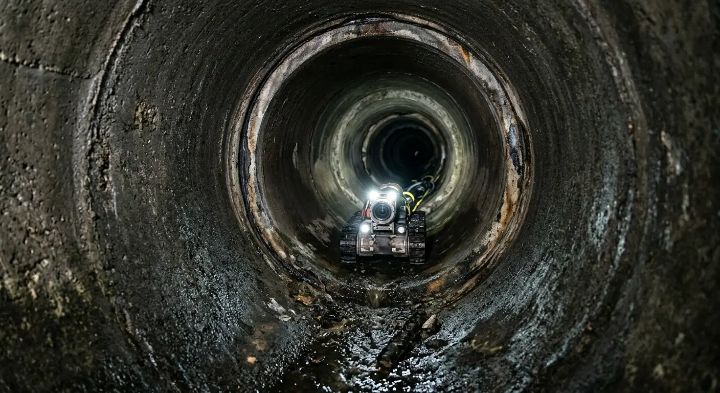 Robotic sewer camera inspecting pipe interior for Sewer Line Repair in Kenner